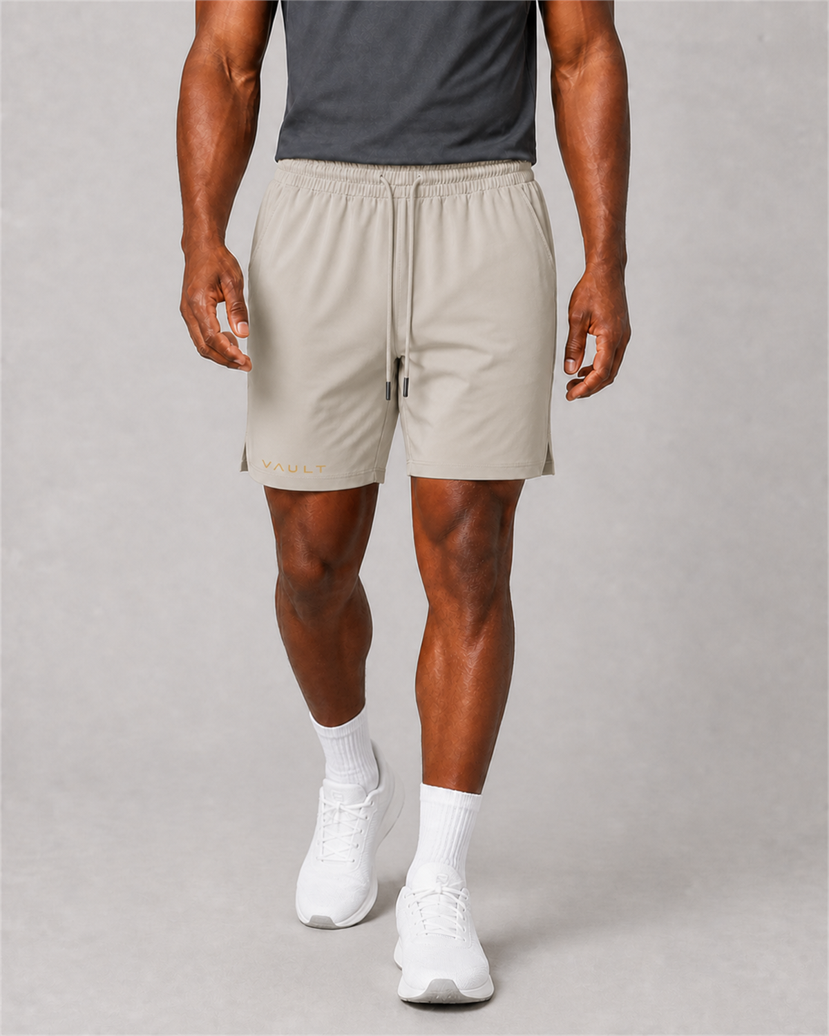 VAULT Performance Training Shorts - Pale Khaki