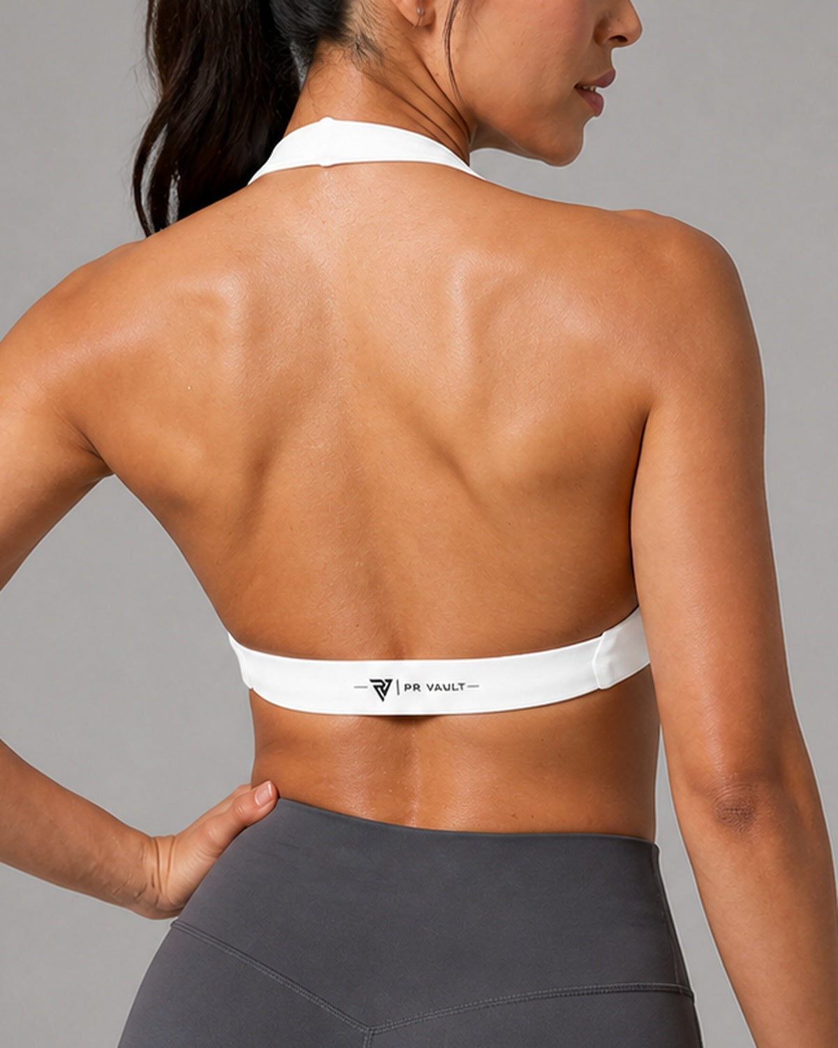 Women's Halter Sports Bra — White | Drop 001