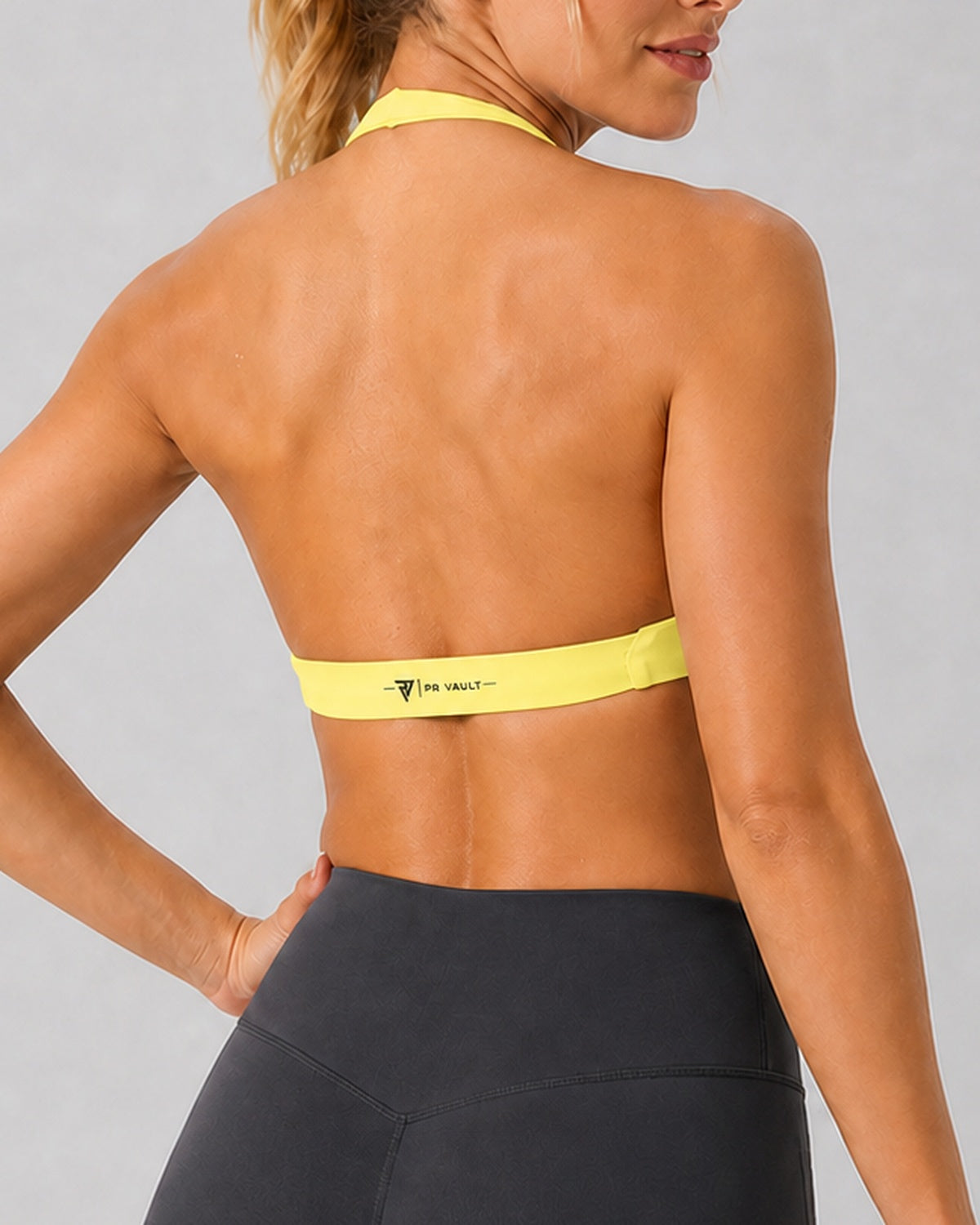 Women's Halter Sports Bra — Yellow | Drop 001