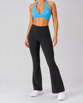 High Rise Flared Leggings — Black | Drop 001