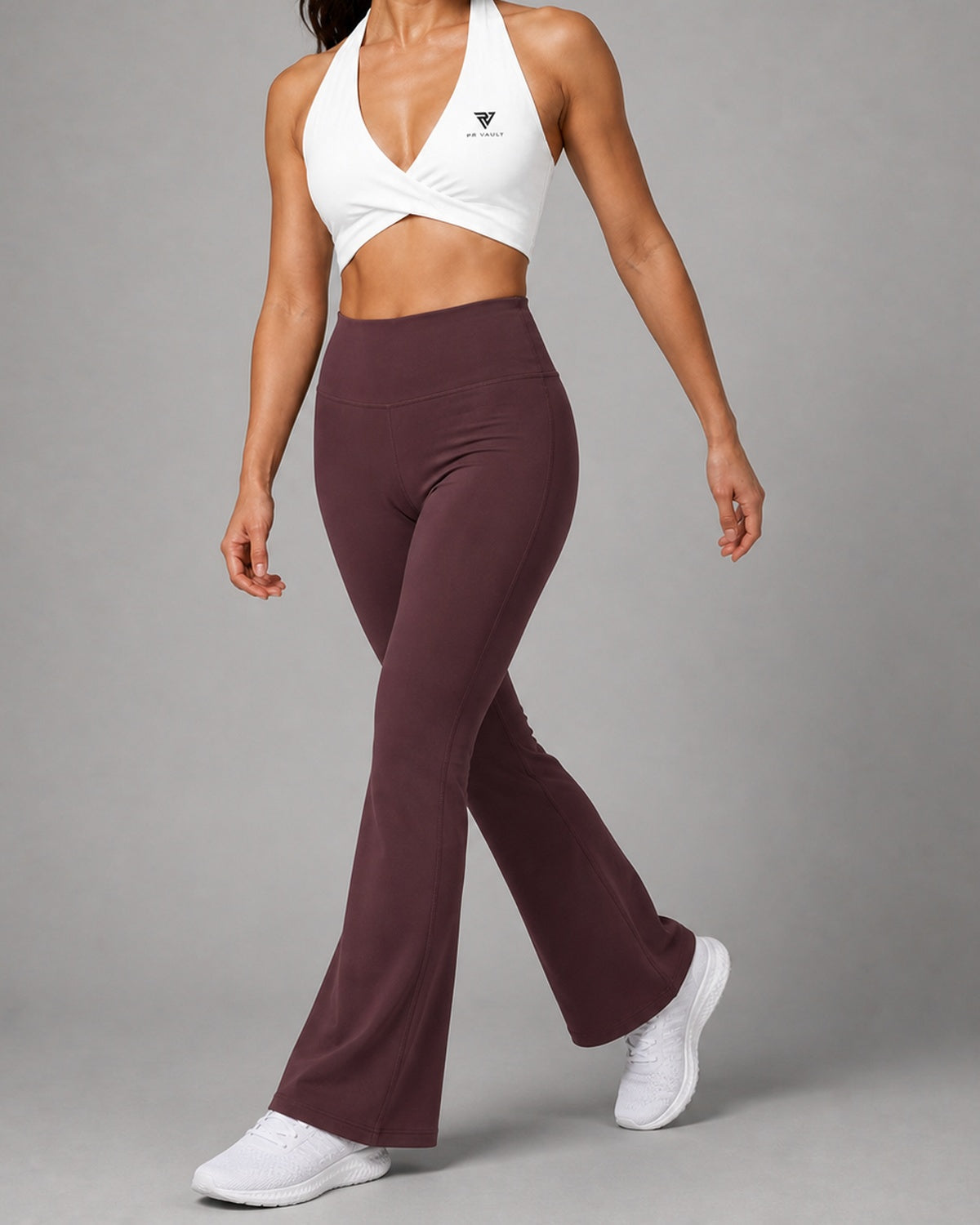 High Rise Flared Leggings — Plum Purple | Drop 001
