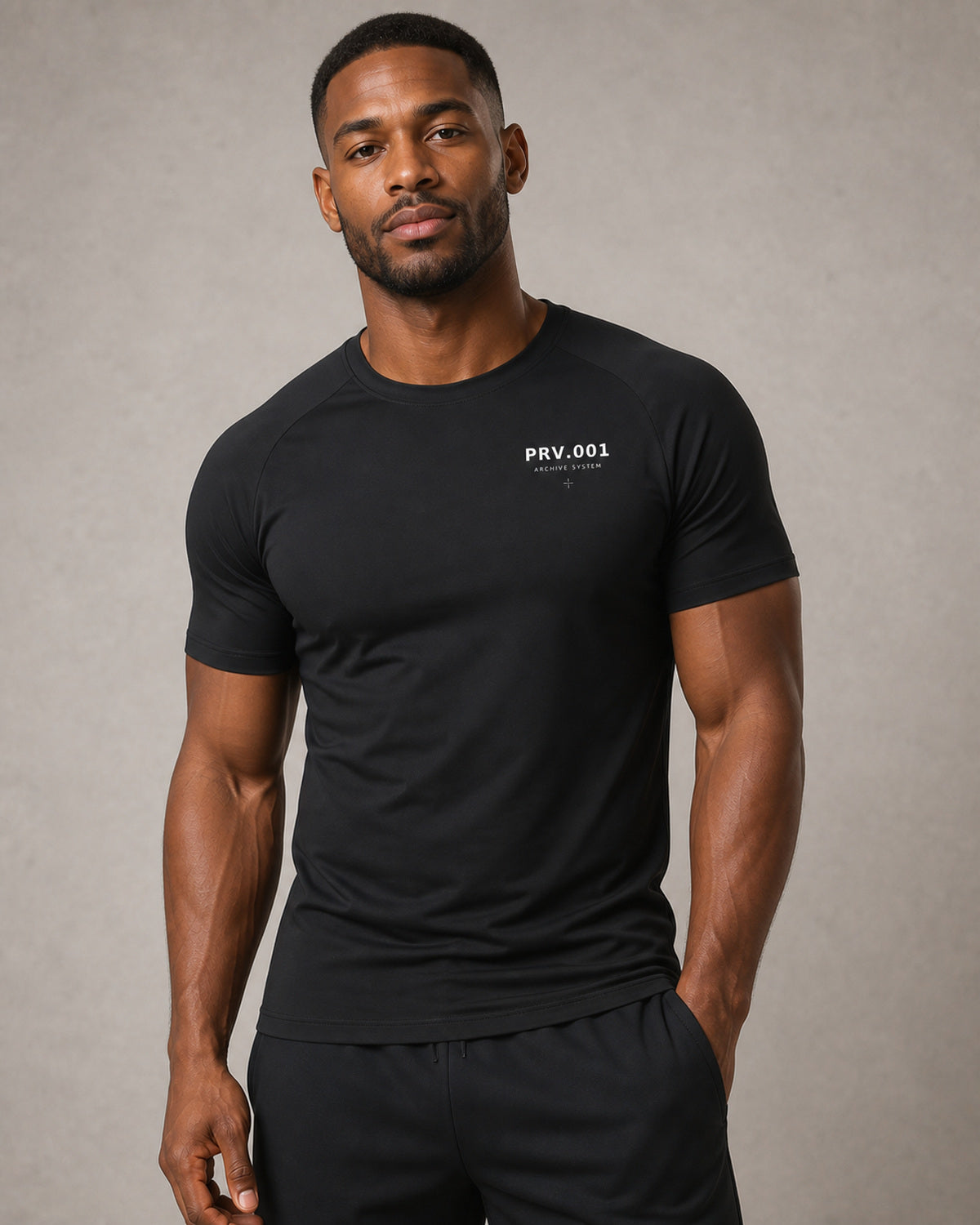 Muscle Fit Tee — Black | Drop 001