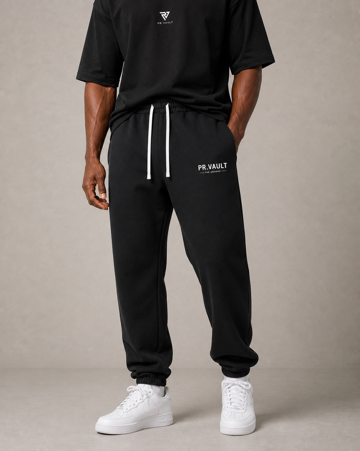 Cuffed Joggers — Black | Drop 001