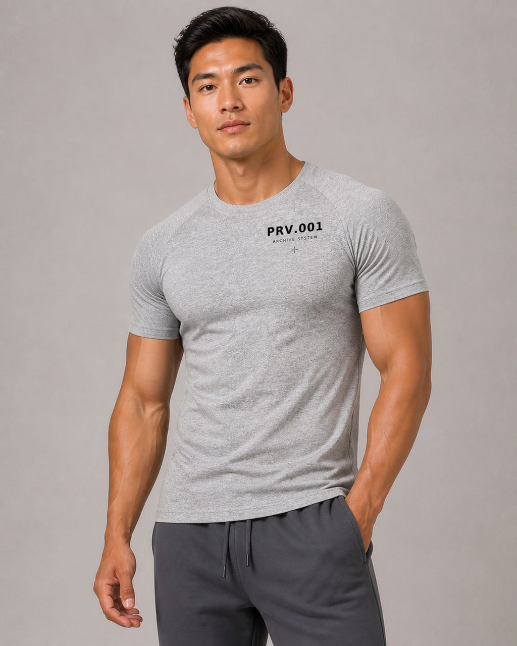 Muscle Fit Tee — Grey | Drop 001