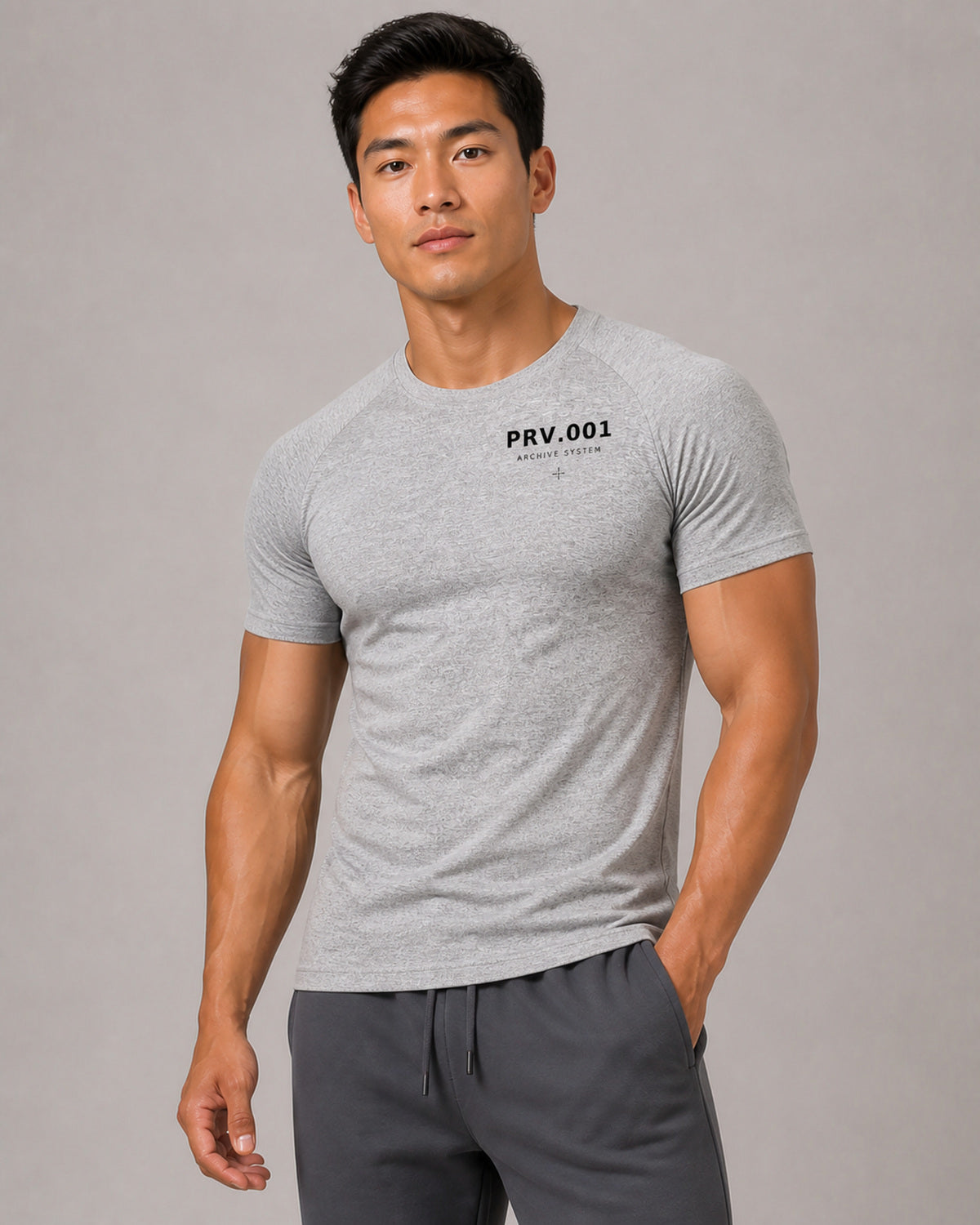 Muscle Fit Tee — Grey | Drop 001